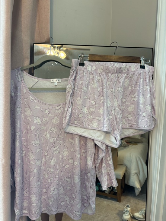 LAKE Other - LAKE Lilac Floral Short Sleeve & Shorts Pajama Set - Women's